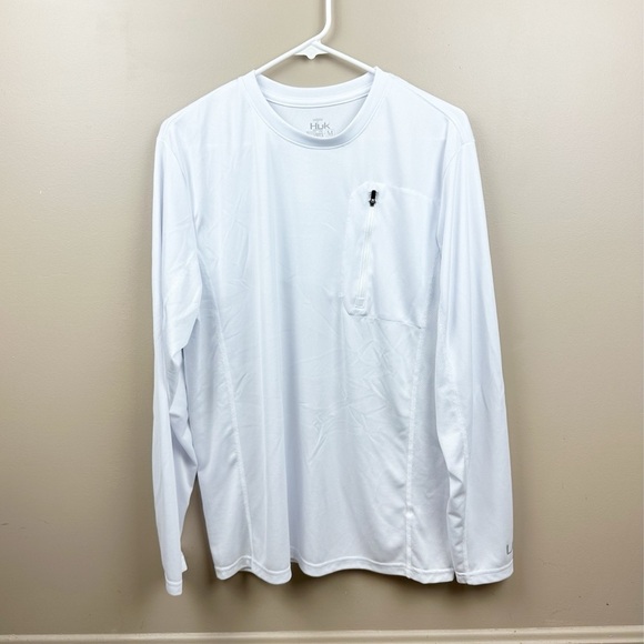 HUK Mens Icon X Pocket Shirt Long-Sleeve Performance Fishing Shirt Size Medium - Picture 4 of 6